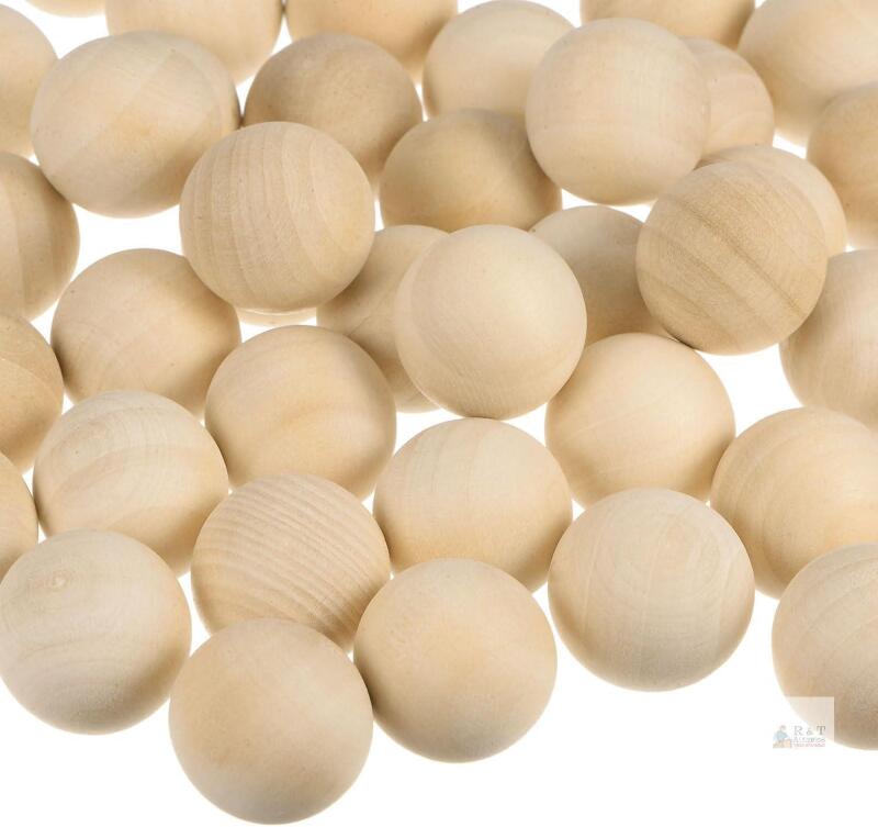 New 72pcs Round Wood Balls 20mm Diameter Unfinished Solid Wooden Spheres | Natural Craft Balls, for DIY Craft Projects Art Ornaments