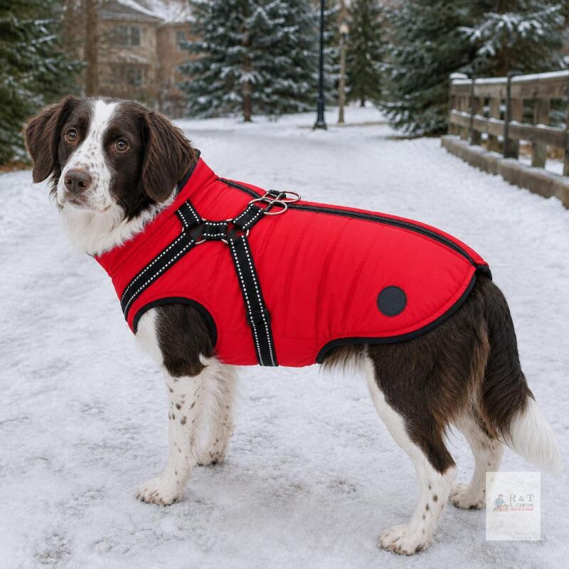 New XL Norbi Dog Winter Coat with Built-in Reflective Harness, Waterproof Warm Jacket