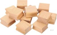 New 35x35mm Blank Wood Rubber Stamp Mounts, 24 Pack Wooden Rubber Stamp Handle Hard Wooden Blocks for Stamp Making DIY Crafting Style 2, Brown