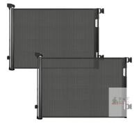 NEW Retractable Mesh Safety Gates, Black, Wall-Mounted, 55"x33", Set of 2, Child/Pet Barrier
