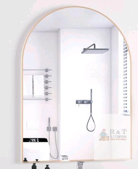 30"x40" Arched Wall Mirror with Gold Aluminum Alloy Frame