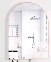 30"x40" Arched Wall Mirror with Gold Aluminum Alloy Frame