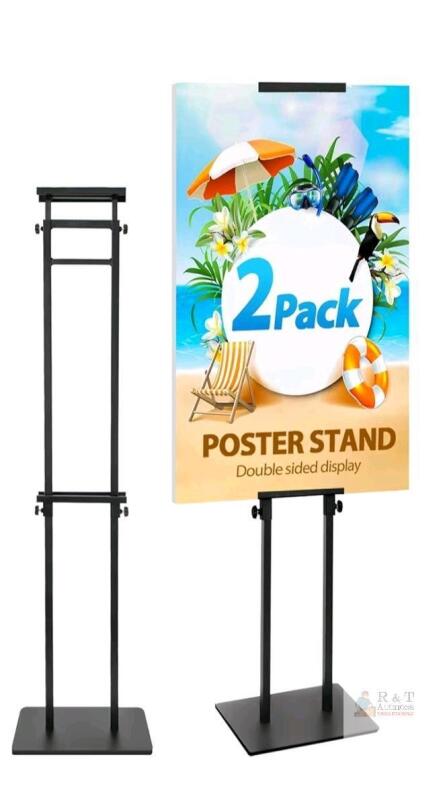 VAIGO Adjustable Double-Sided Poster Stand, 2 Pack, 43"&ndash;80" Height, Black
