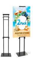 VAIGO Adjustable Double-Sided Poster Stand, 2 Pack, 43"&ndash;80" Height, Black