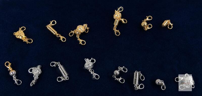 Assorted Magnetic Jewelry Clasps, Gold & Silver Tone, 12-Pack, Lobster Style, Decorative, X004WPBLKD