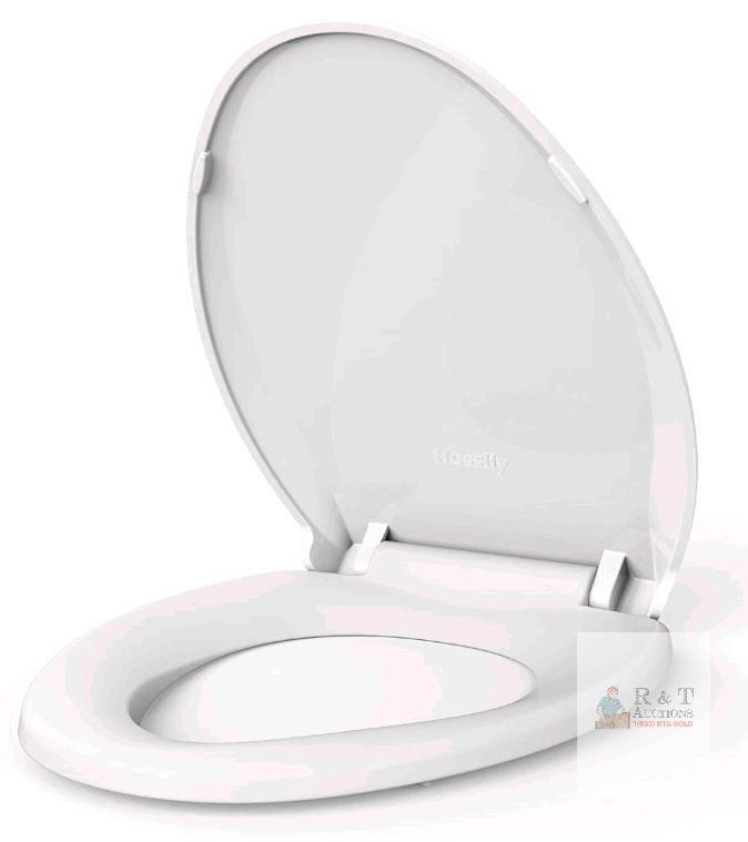 White Slow-Close Round Toilet Seat with Quick-Release Hinges
