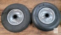 NEW Pair 200x50 (8"x2") Pneumatic Wheels with Steel Rims, Schrader Valve, 35 PSI, for Scooter/Cart