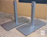 Pair of 6" Powder-Coated Steel Display Bases with 8"x4" Heavy Supports for 0.75" Rods