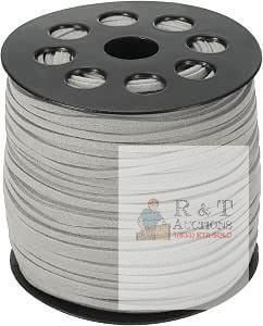 New 45M Faux Suede Cord, Faux Suede Lace, Light Grey, 2~2.5x1.5~2mm, about 50 Yards(45m)/Rol