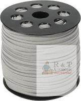 New 45M Faux Suede Cord, Faux Suede Lace, Light Grey, 2~2.5x1.5~2mm, about 50 Yards(45m)/Rol