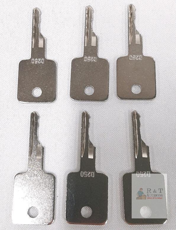 new Set of 6 Bobcat D250 Ignition Keys, Part Number 6693241