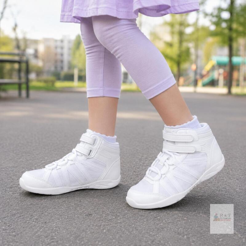 NEW BAXINIER FU_R301 Youth Girls' Mid-Top Training Sneakers, White, EU 29 (US 11.5C)