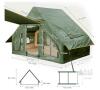 Inflatable Oxford Cloth A-Frame Tent, 10x10 ft, Green, 4-6 Person, Hand Pump, Accessories - 2