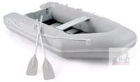 Inflatable Dinghy Boat &ndash; 118" x 59", 990 lb Capacity, Seats 4, Aluminum Floor & Oars, Pump/Bag