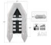 Inflatable Dinghy Boat &ndash; 118" x 59", 990 lb Capacity, Seats 4, Aluminum Floor & Oars, Pump/Bag - 2