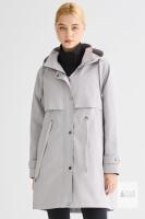 Orolay Retails $190 Women's Long Windbreaker, Grey, Size Large, Model OWD5064W, Adjustable Hood & Waist