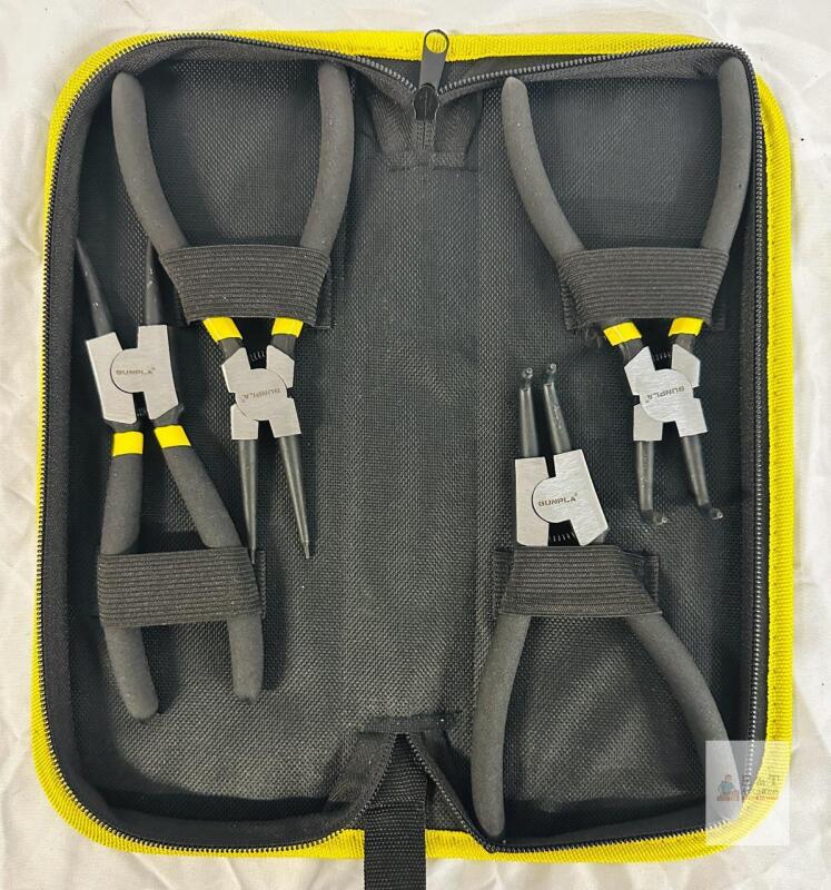 Gunpla 4-Piece Snap Ring Pliers Set with Carrying Case