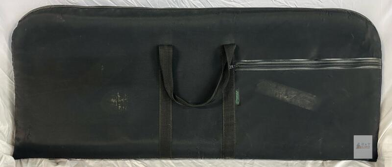 Large Soft 88-Key Keyboard Case with Zippered Pocket, Dual Handles, Black Exterior, Brown Interior