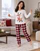 NEW Size SM Woman's Reindeer Christmas Pajama Set &ndash; (White)