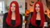 New 60CM Long Red Wig for Women Long Straight Sally Cosplay Wig for Anytime :) Halloween Christmas Costume Party