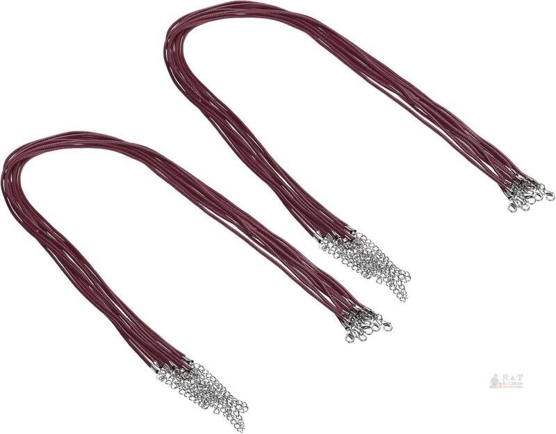 New PATIKIL 24" Necklace Cord, 20 Pcs Waxed Bracelet String 2mm Thickness Necklace Ropes Bulk with Clasp for Pendants Bracelets Jewelry Making DIY Craft, Burgundy