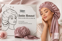 New Satin Bonnet Sleep Cap - Dusty Rose
