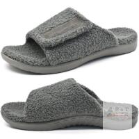 New SIZE 13 ONCAI Mens House Slippers Adjustable Straps Orthotic Plantar Fasciitis Open Toe Slides Sandals with Comfy Arch Support Slippers for man Slip-on Indoor Outdoor Rubber Sole Grey