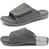 New SIZE 13 ONCAI Mens House Slippers Adjustable Straps Orthotic Plantar Fasciitis Open Toe Slides Sandals with Comfy Arch Support Slippers for man Slip-on Indoor Outdoor Rubber Sole Grey