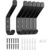 New Mkzruulf Coat Hook for Hanging, 6-Pack Black Hooks, Wall Mounted Coat Hooks, 5KG (Max) Perfect for Towels, Hats, Backpacks, Keys, and Clothes
