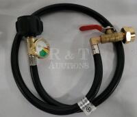 36" Propane Refill Adapter Hose w/Gauge & Shutoff Valve - New