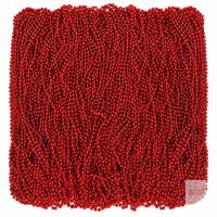 Huskein 120-Piece Red Mardi Gras Bead Necklaces &ndash; Bulk Party & Parade Favours
