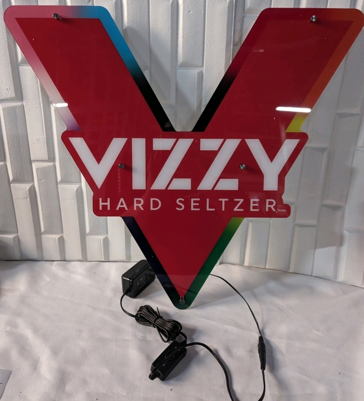 New Vizzy Hard Selzer Led Sign with Rainbow Lights.