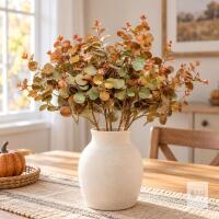 Ling&rsquo;s Moment 6-Piece Artificial Amber Eucalyptus Greenery Branch Set (jar not incl), 17.5"