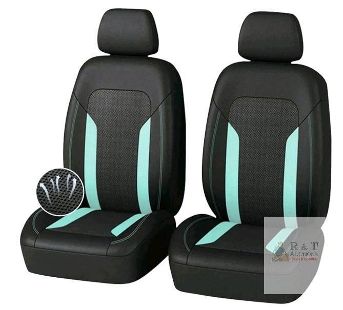 new TSUGAMI Car Seat Bottom Covers - 2 Pack, Universal Fit, Black with Green Accents
