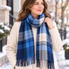 NEW Wander Agio Women&rsquo;s Long Plaid Winter Scarf/Shawl, Blue 5