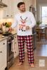 NEW Size L Men&rsquo;s Reindeer Christmas Pajama Set &ndash; (White)