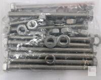 10-Pack Stainless Steel 1/4"-20 x 2" Hex Head Bolts with Nuts & Washers, Machinery, mms250320ty006014