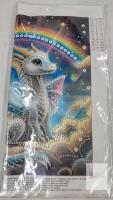 Diamond Painting Kit YX039 - White Dragon & Rainbow, 30x30 cm Partial Drill Round Beads