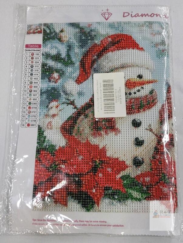 Diamond Painting Kit LY10752 &ndash; Snowman Family Holiday Design, 30x40 cm Canvas
