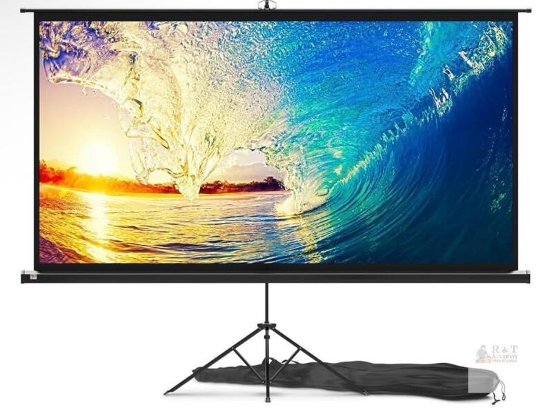 NEW Duronic BPS100/43 100" 4:3 Wall-Mountable Projector Screen with Bar and Hooks