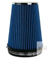 6" Inlet Universal Cold Air Intake Cone Filter, Blue, 9.1" Tall, Washable, Clamp-On, Dry