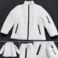 NEW Youth Size 10 White Insulated Puffer Jacket, Full Zip, 3 Pockets, Ribbed Cuffs, Serial XQM251101001WHL