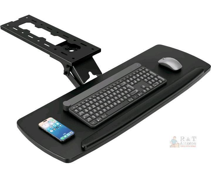 AX Waber AX02WB02 Keyboard Tray, 28" Width, 6.5" Height Adjustment, 30&deg; Tilt, Black