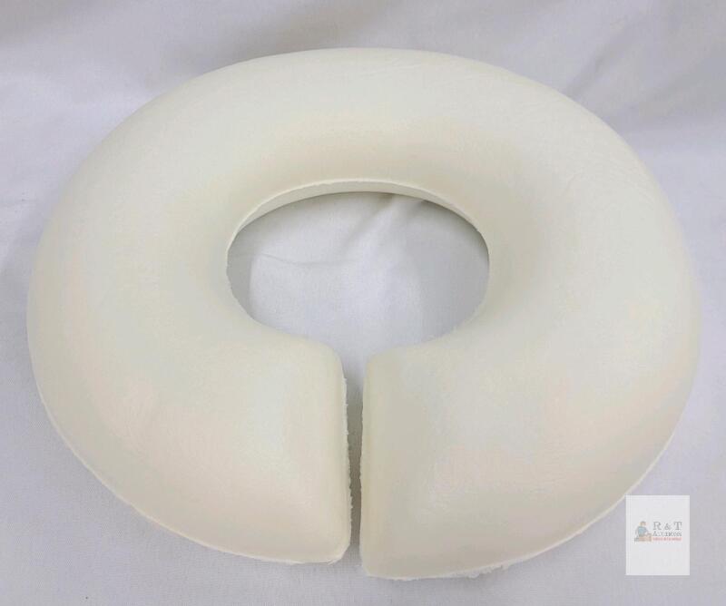 Salon Face Down U-Shaped Hollow Face Pillow, White/Cream, 11" Diameter x 2" Height