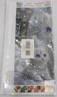 Diamond Painting Kit YX032 &ndash; 12"x12" Partial Drill Round &ndash; White Cats in Snow