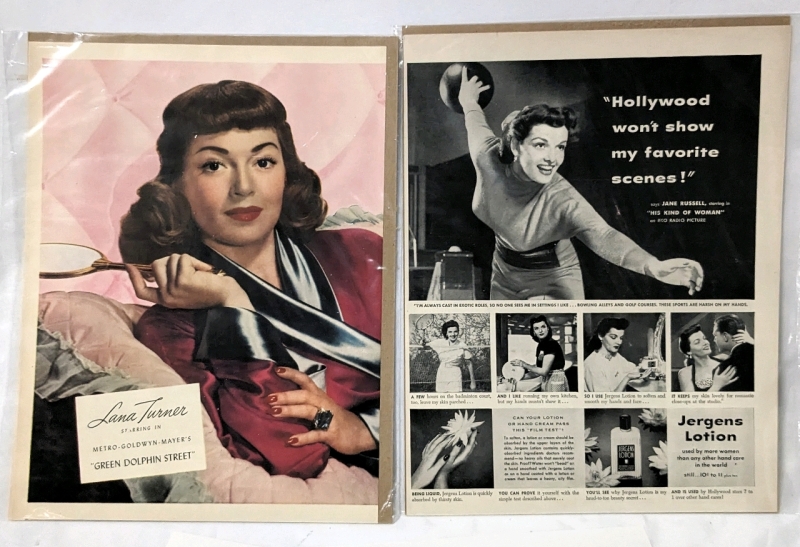 10 Vintage Advertisements Featuring featuring Film Stars 10" x 14"