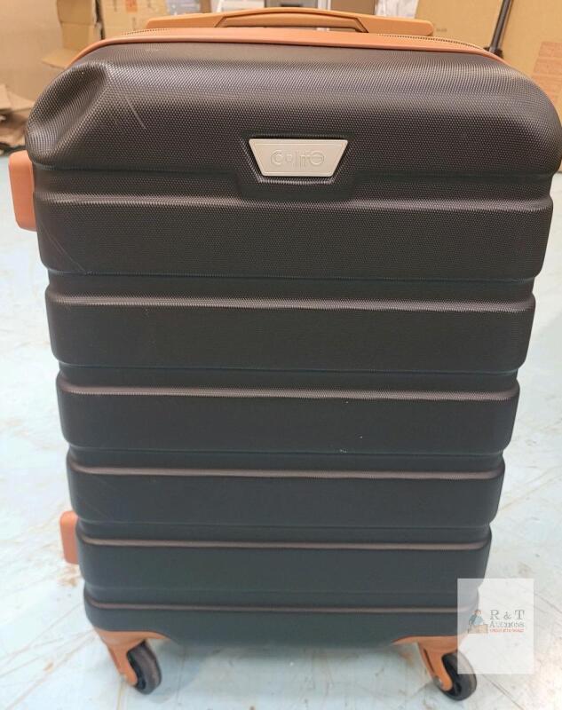 Colito Hardside Carry-On Suitcase, Black/Brown, 4 Spinner Wheels, TSA Lock