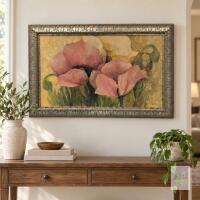Very Large 'Poppy Delight' by Albena Hristova Framed Wall Art, 42.75" &times; 20.6"