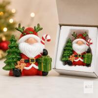 NEW Boxed Glitter Christmas Gnome Figurine with Tree & Gift, 3&ndash;4 in