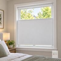 AOSKY Cordless Blackout Roller Shade, White, Thermal Insulated, UV Protection